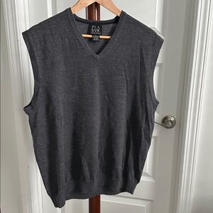 Jos. A. Bank 100% Merino Wool Charcoal Gray Vest Size Large